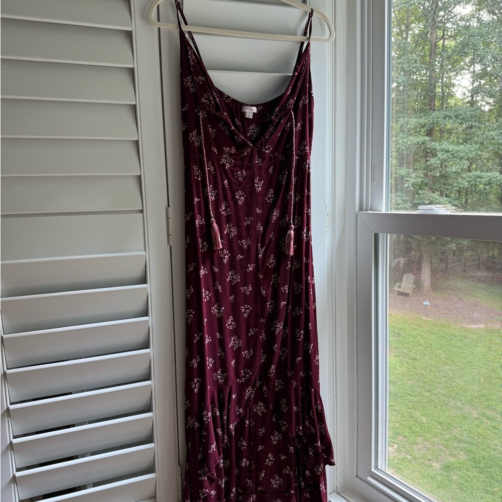 Floral Burgundy Dress